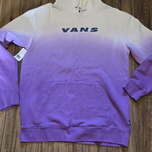 158. NWT Van's Hi Point Dip Ombre Purple White Logo Hooded Sweatshirt Large NEW